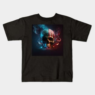 American Flag and Skull Art Kids T-Shirt